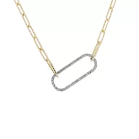 0.5ctw Round Diamond Paperclip Chain Necklace, 19" - 14K Yellow Gold