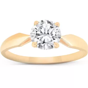 1 3/4 Ct TDW Solitaire Diamond Engagement Ring 14k Yellow Gold Enhanced