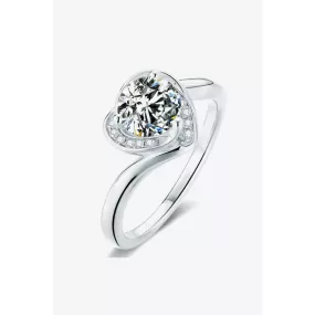 1 Carat Moissanite Heart Ring