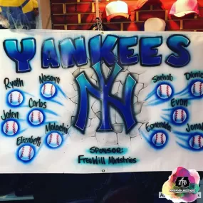 Airbrush Yankees Little League Banner