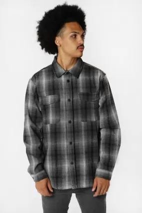 Amnesia Mens Cotton Plaid Button-Up