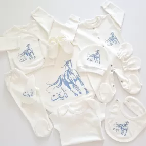 Arabian Horse Baby Boy Coming Home Embroidered Set