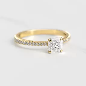 Asscher Full Pave Tapered Diamond Ring