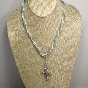 Badia Charm Cross Pendant Necklace