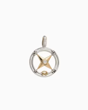 Compass Pendant with Diamond & Petroglyph