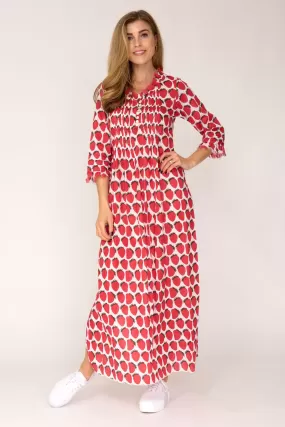 Cotton Annabel Maxi Dress in Ripe Strawberry