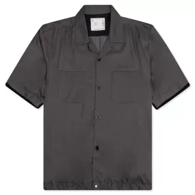 Cotton Twill Bowling Shirt - Grey