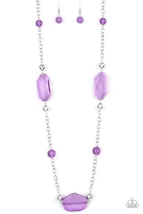 Crystal Charm Purple Necklace - Paparazzi Accessories