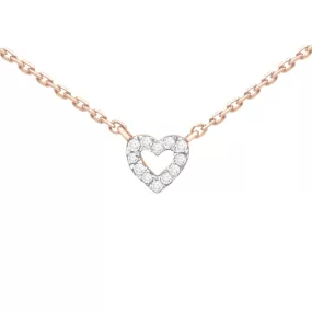 Diamond Heart Station Necklace