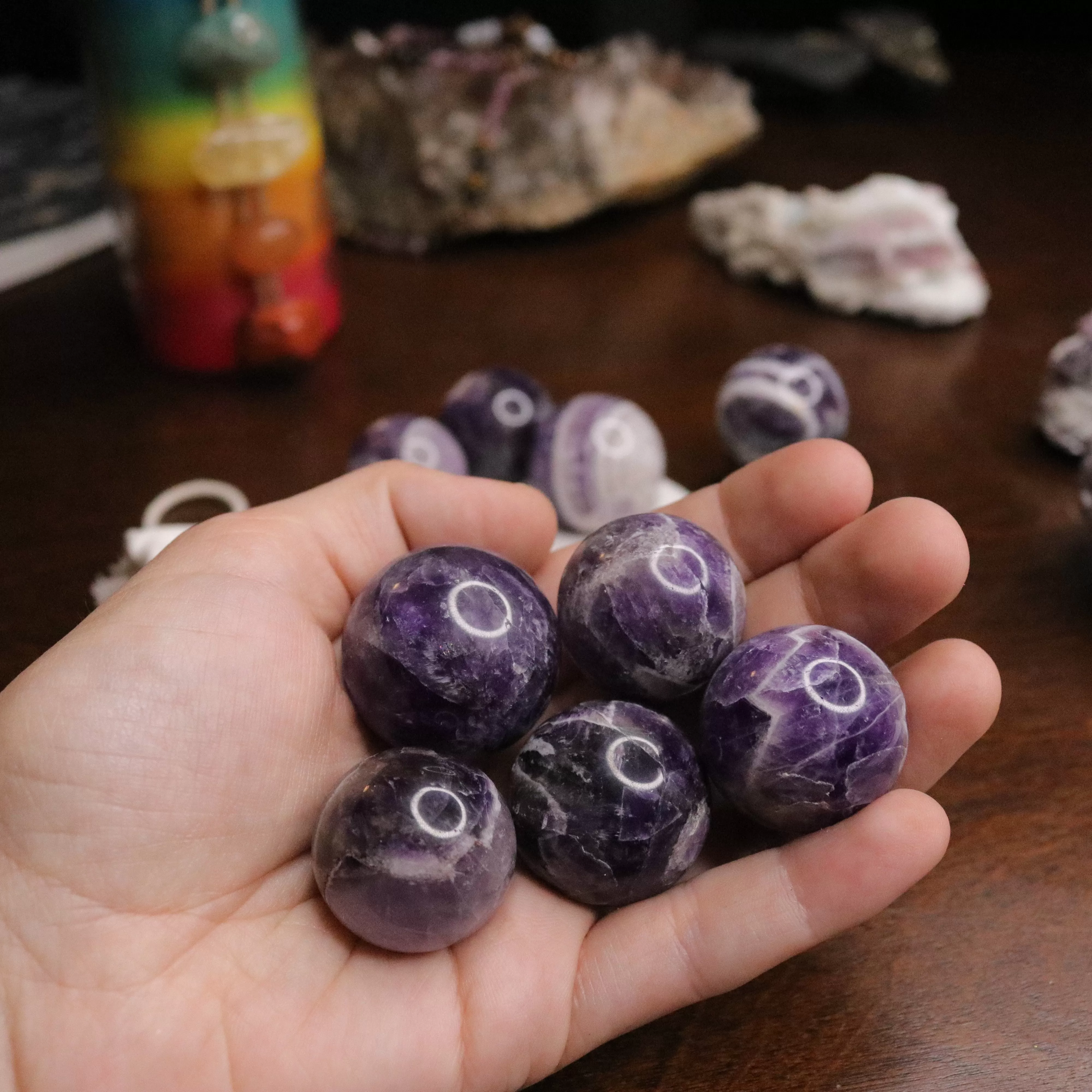 Dream Amethyst Spheres ~ One 30 mm sphere Carving