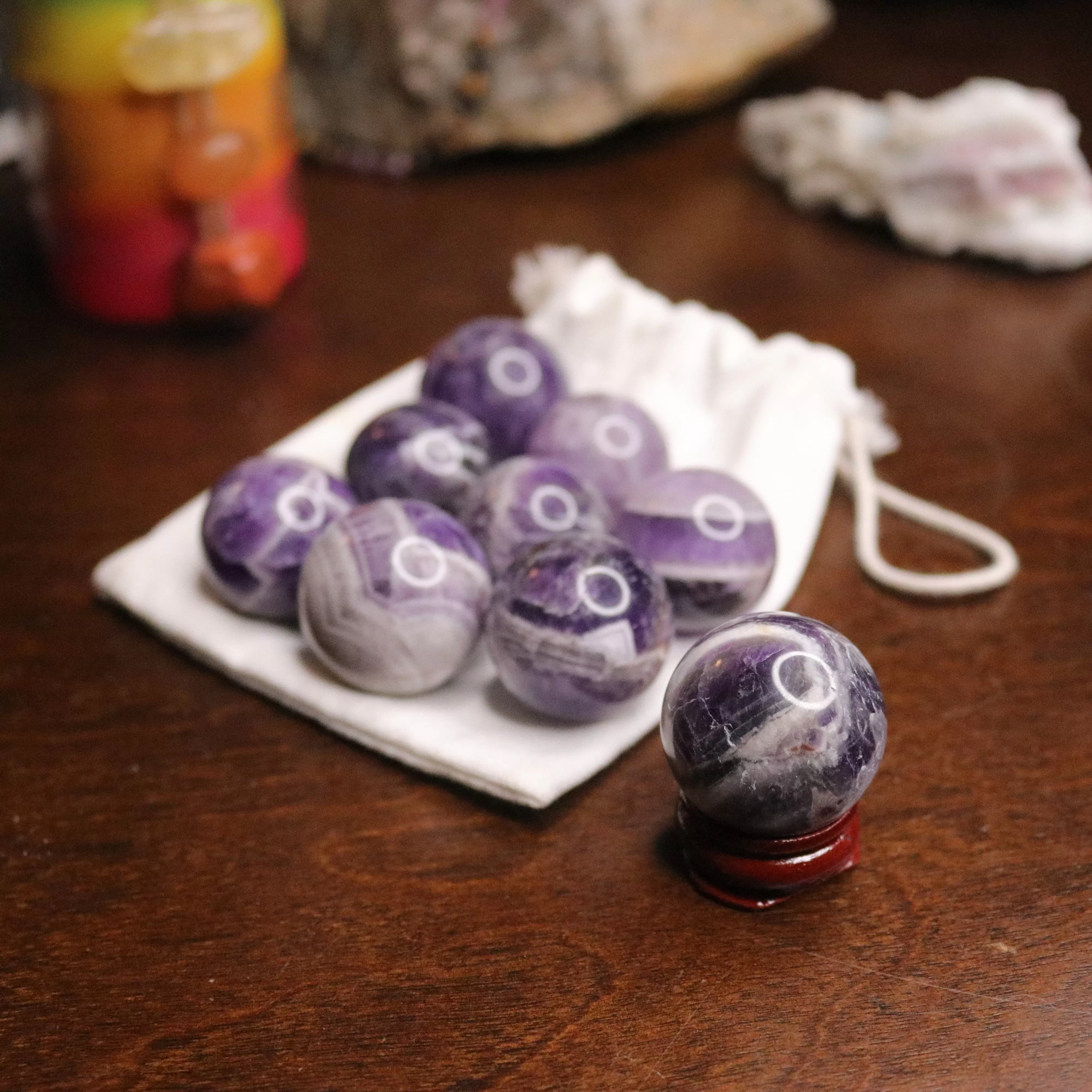 Dream Amethyst Spheres ~ One 30 mm sphere Carving