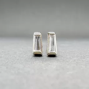 Estate 14K W Gold 0.13ctw G-H/VS1-2 Baguette Diamond Stud Earrings