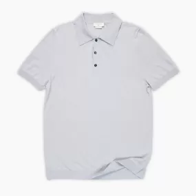 Florent short-sleeved knitted t-shirt in compact Egyptian cotton in stone grey