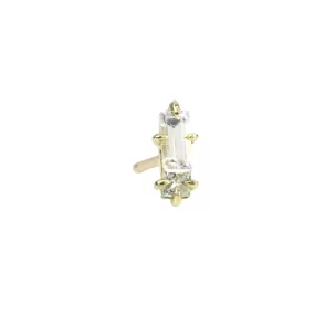 Gold Double Trouble Diamond & White Sapphire Stud