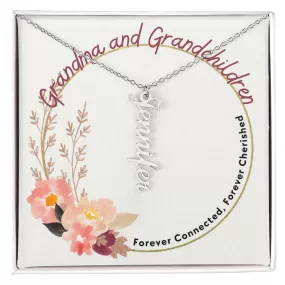 Grandma And Grandchildren, Forever Connected, Custom Multi Grandchildren Name Necklace