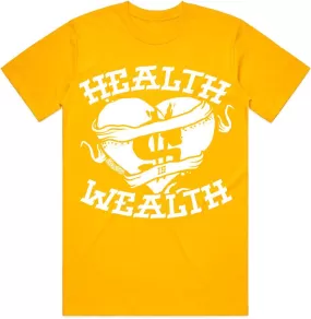 HEALTH : Gold Sneaker Tees Shirt (white ink)