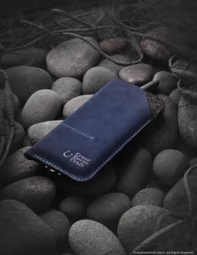 Leather Phone Case / Wallet with Card Pockets | Ocean Blue