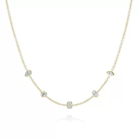 Mixed Shapes Diamond By the Yard Necklace