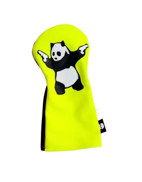 Neon Yellow Panda With Guns Headcovers!