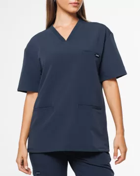 Signature 3 Pocket V Neck Scrub Top - Navy