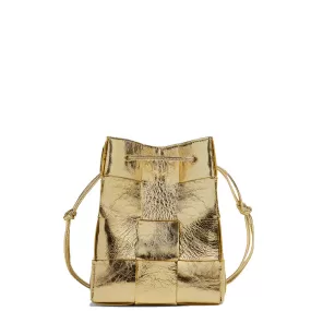 Small Cassette Cross-Body Bucket, Gold