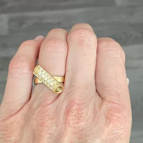 Vintage 14K Gold Diamond Set Tube Ring