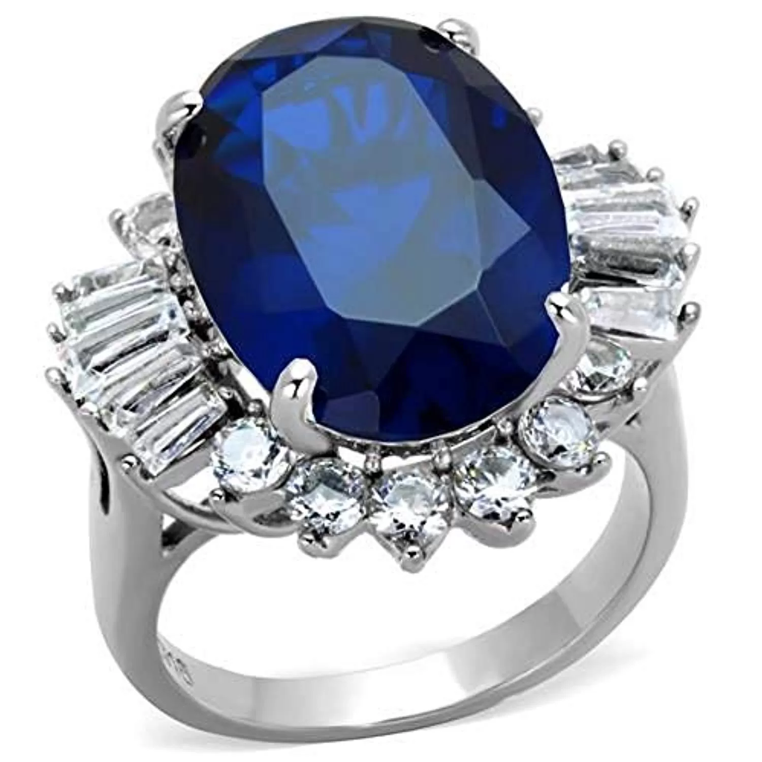 WildKlass WildKlass Stainless Steel Ring High Polished (no Plating) Women Synthetic London Blue