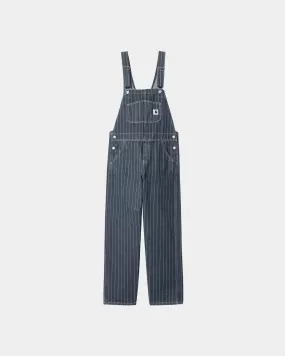 Women’s Orlean Stripe Bib Overall Straight | Blue / White (stone washed)