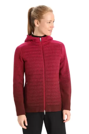 Womens ZoneKnitInsulated LS Zip Hoodie - Cherry